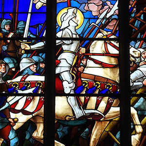 Jeanne d'Arc armée vitrail 2025